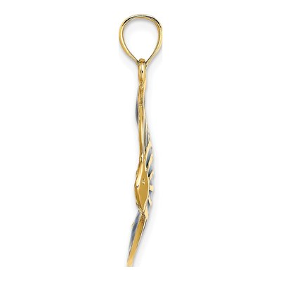 14K Yellow Gold Blue Enamel Angelfish Charm – view 3