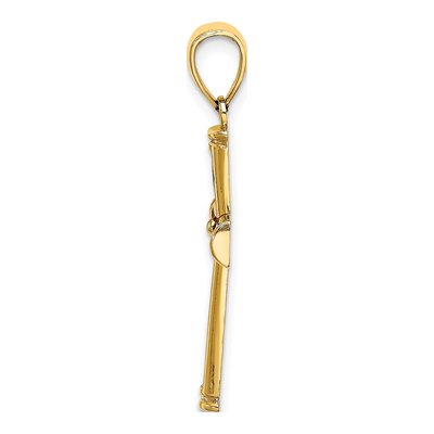 14K Yellow Gold Red Enameled Cross Charm – view 3