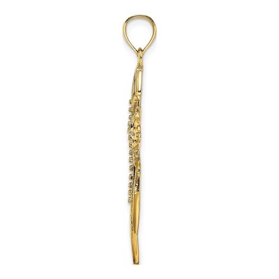 14K Yellow Gold Blue Red Enamel Cross Charm – view 3