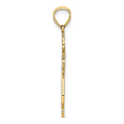 14K Yellow Gold Blue Red Enamel Cross Charm – view 3