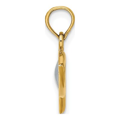 14K Yellow Gold Blue Enamel Ichthus Fish Charm – view 3