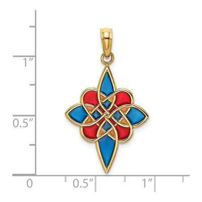 14K Yellow Gold Enameled Celtic Knot Charm – view 4