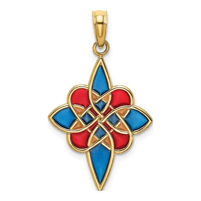 14K Yellow Gold Enameled Celtic Knot Charm – view 5
