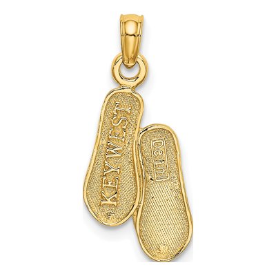 14K Yellow Gold Key West Flip Flop Charm – view 4