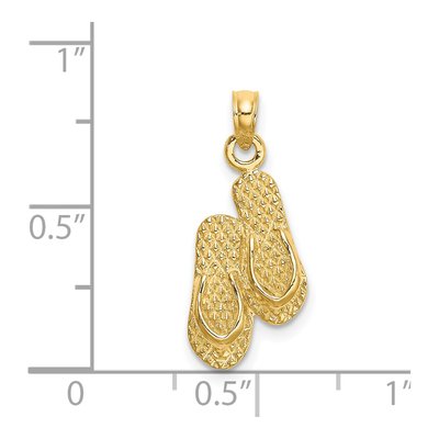 14K Yellow Gold Key West Flip Flop Charm – view 5