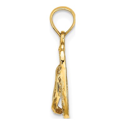 14K Yellow Gold 3D Key West Flip Flop Charm – view 3