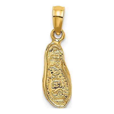 14K Yellow Gold 3D Key West Flip Flop Charm – view 4