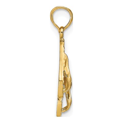 14K Yellow Gold Flip Flops Pendant – view 3