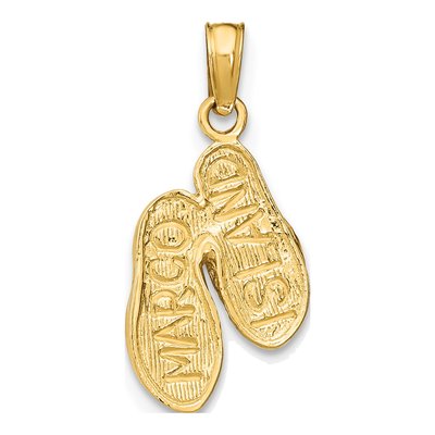 14K Yellow Gold Flip Flops Pendant – view 4
