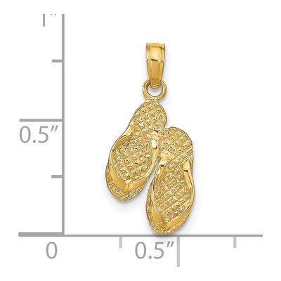 14K Yellow Gold Flip Flops Pendant – view 5