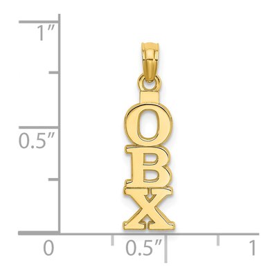 14K Yellow Gold OBX Outer Banks Vertical Charm – view 4