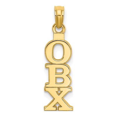 14K Yellow Gold OBX Outer Banks Vertical Charm