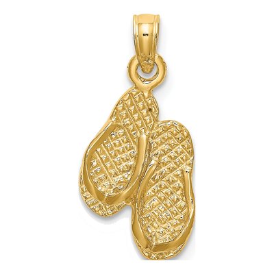 14K Yellow Gold Flip-Flop Charm