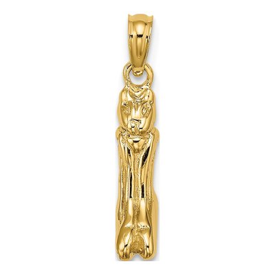 14K Yellow Gold Marco Island Cat Pendant