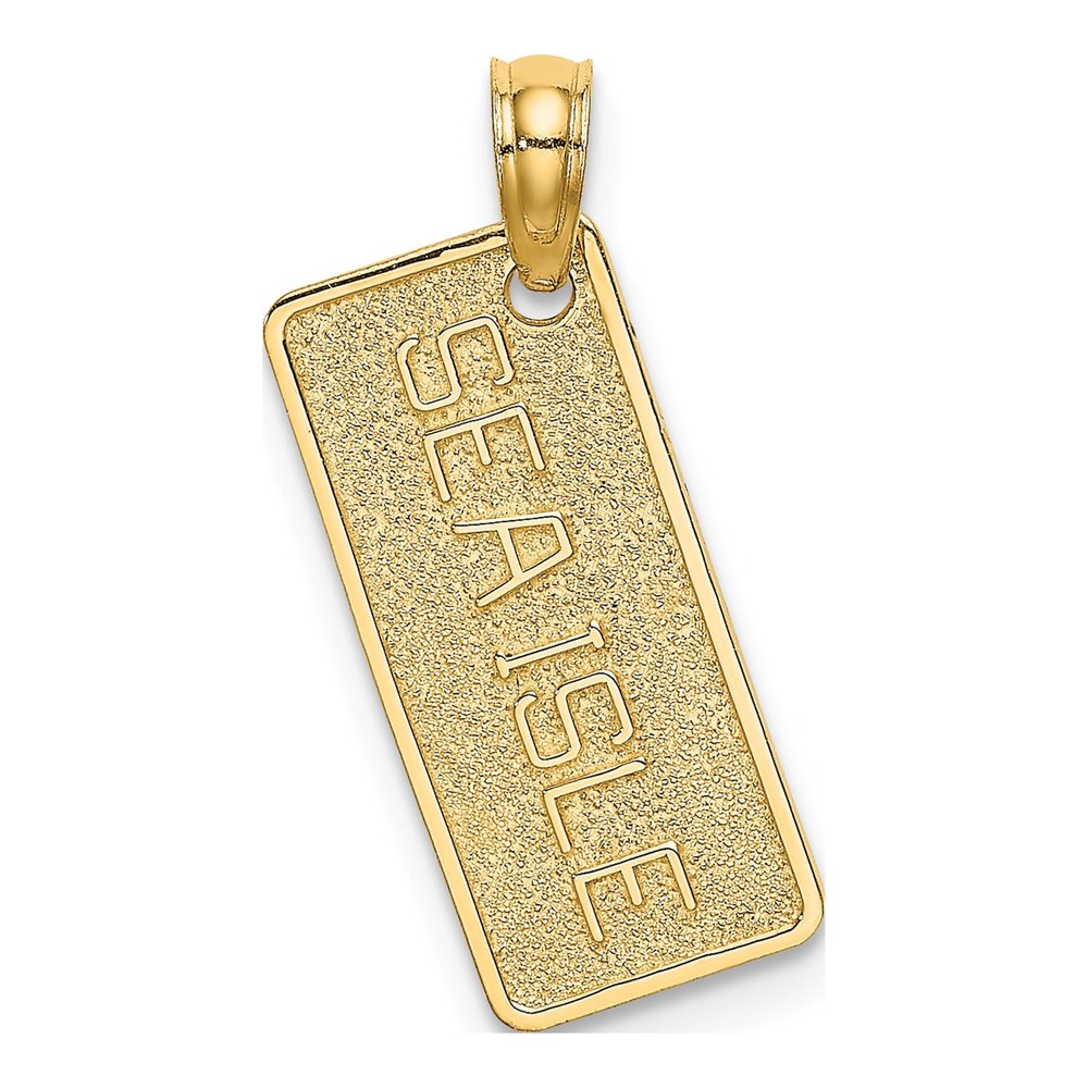14K Yellow Gold Sea Isle License Plate Charm