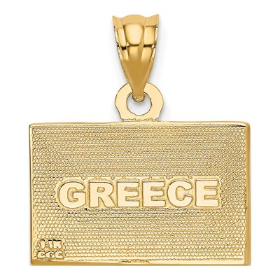 14K Yellow Gold Greece Flag Pendant – view 3