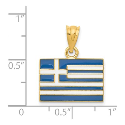 14K Yellow Gold Greece Flag Pendant – view 4