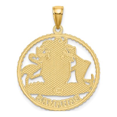 14K Yellow Gold Bahamas Crest Pendant – view 4