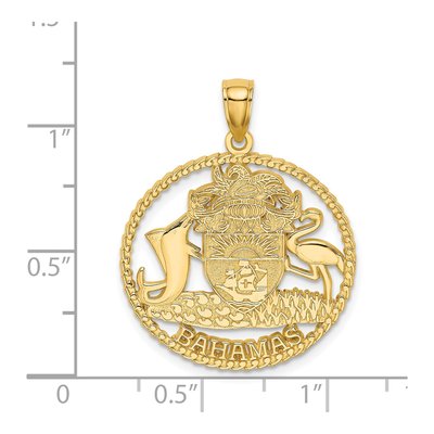 14K Yellow Gold Bahamas Crest Pendant – view 5