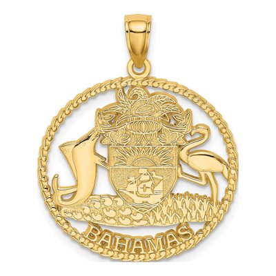 14K Yellow Gold Bahamas Crest Pendant