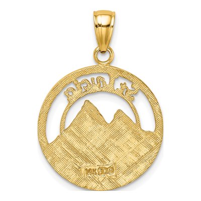 14K Yellow Gold St Lucia Twin Pitons Charm – view 5