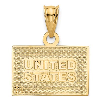 14K Yellow Gold Enameled American Flag Pendant – view 4