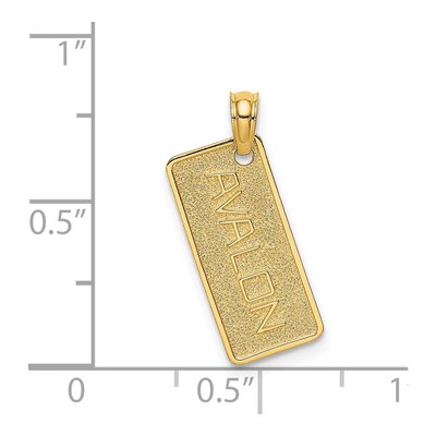 14K Yellow Gold Textured Avalon License Plate Charm – view 4