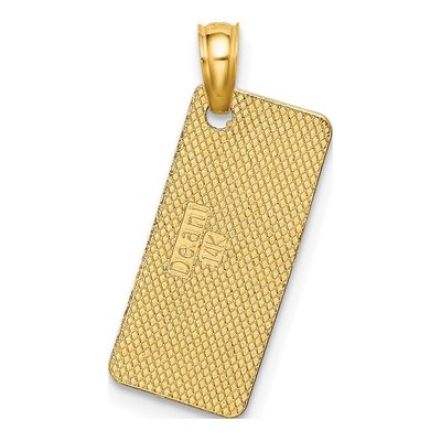14K Yellow Gold Textured Avalon License Plate Charm – view 5