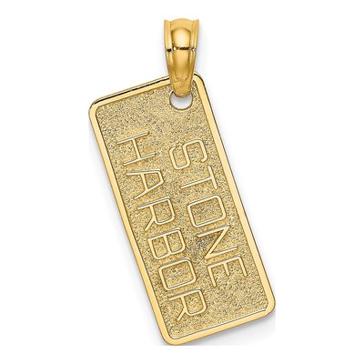 14K Yellow Gold Harbor License Plate Pendant