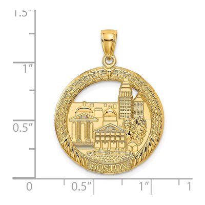 14K Yellow Gold Boston Town Scene Round Charm – view 4