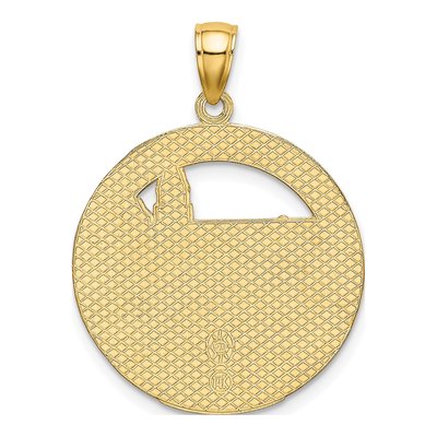 14K Yellow Gold Boston Town Scene Round Charm – view 5