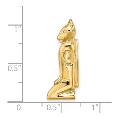 14K Yellow Gold Cat Slide Pendant – view 4