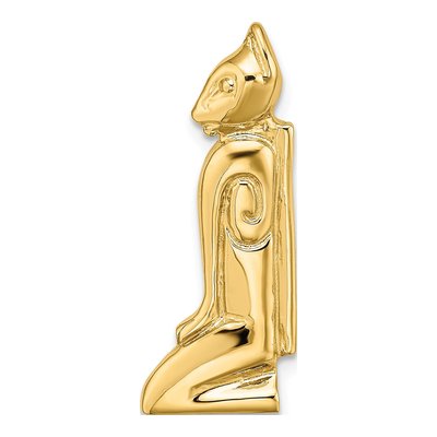 14K Yellow Gold Cat Slide Pendant