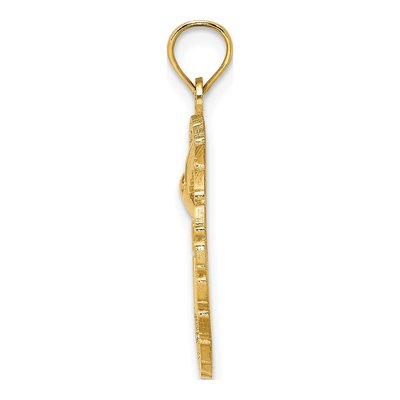 14K Yellow Gold Jamaica Bird Circle Charm – view 3