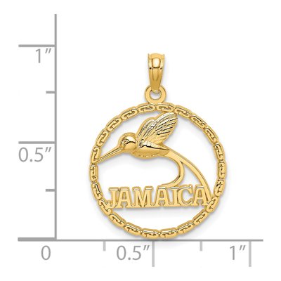 14K Yellow Gold Jamaica Bird Circle Charm – view 4