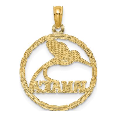 14K Yellow Gold Jamaica Bird Circle Charm – view 5