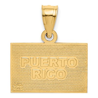 14K Yellow Gold Puerto Rico Flag Enamel Pendant – view 5