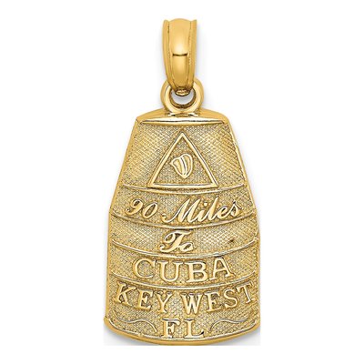 14K Yellow Gold Small Miles to Cuba Key West Charm