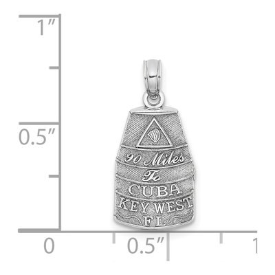 14K White Gold Miles to Cuba Key West Charm – view 5
