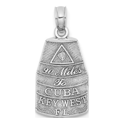 14K White Gold Miles to Cuba Key West Charm