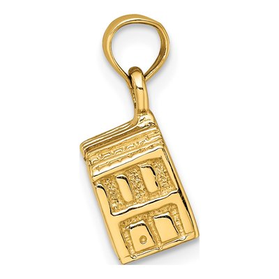 14K Yellow Gold 3D Charleston Rainbow Row Charm – view 3