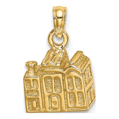 14K Yellow Gold 3D Charleston Rainbow Row Charm – view 4