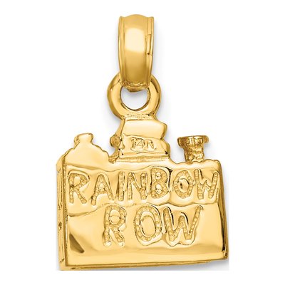 14K Yellow Gold 3D Charleston Rainbow Row Charm – view 5