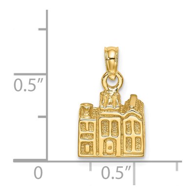 14K Yellow Gold 3D Charleston Rainbow Row Charm – view 6