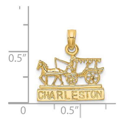 14K Yellow Gold Horse Cart Pendant – view 4