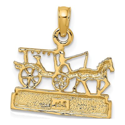 14K Yellow Gold Horse Cart Pendant – view 5