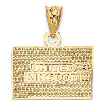 14K Yellow Gold United Kingdom Flag Enamel Pendant – view 4