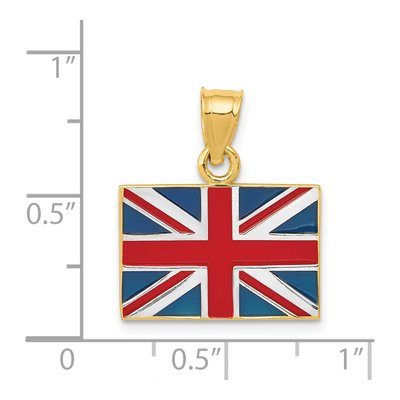 14K Yellow Gold United Kingdom Flag Enamel Pendant – view 5