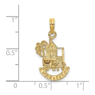 14K Yellow Gold Charleston Scene Pendant – view 4