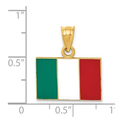 14K Yellow Gold Flag Enamel Pendant – view 4